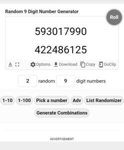 Random number generator 