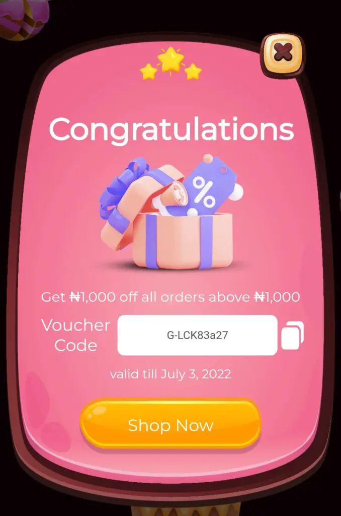 Jumia free voucher from the cake game