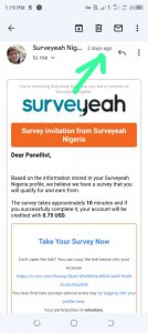 Surveyeah email notification