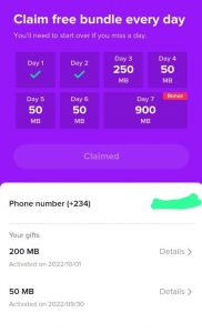 MTN free data from Tiktok Lite app