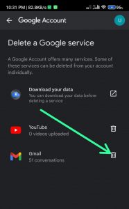 Delete Gmail without deleting google account