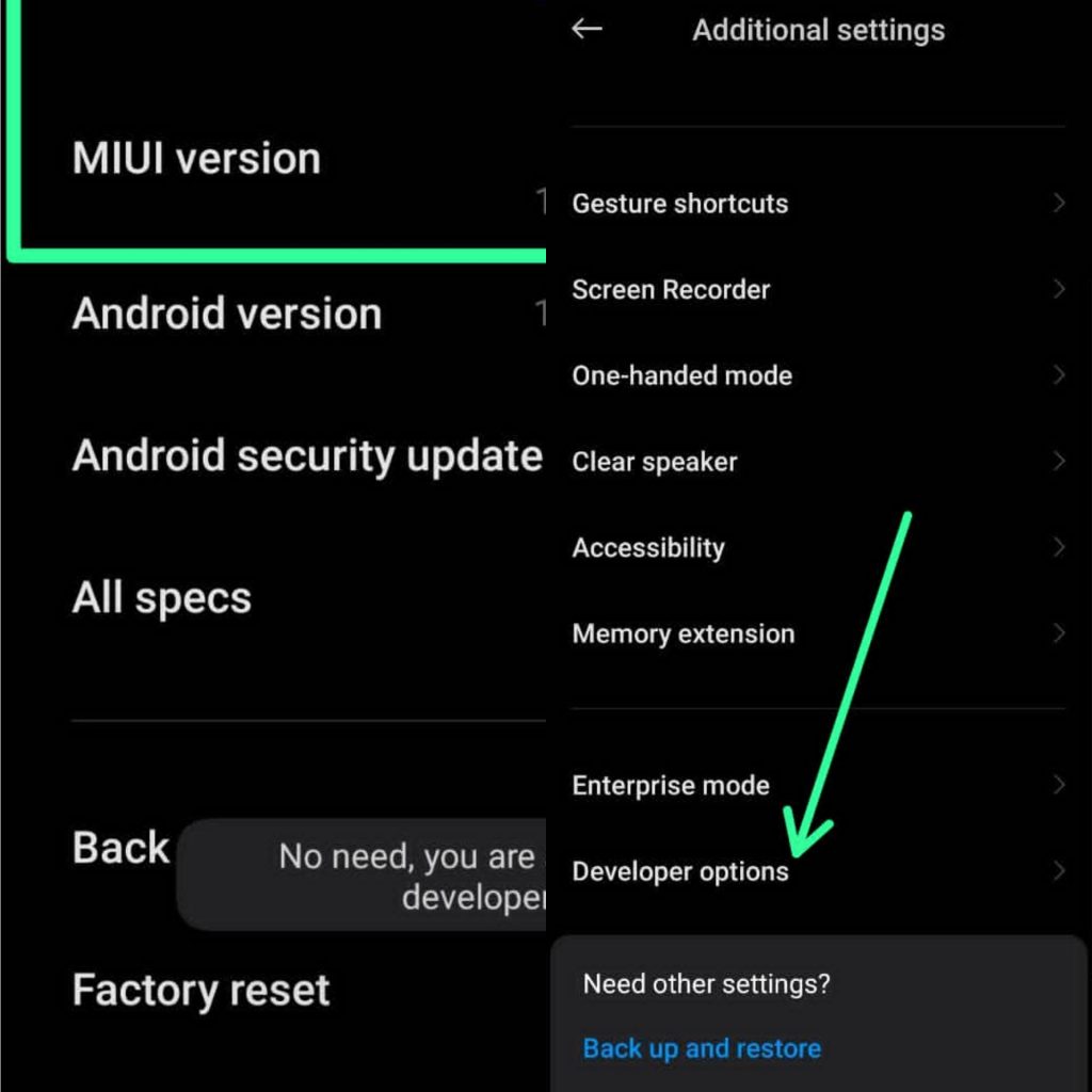 Enable developer options on Redmi note 11
