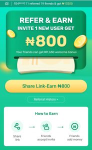 Opay free 800 Naira referral bonus 