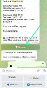 How to message buyer on Bitpapa telegram bot