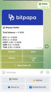 Bitpapa telegram account 