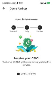 Opera $Celo giveaway 