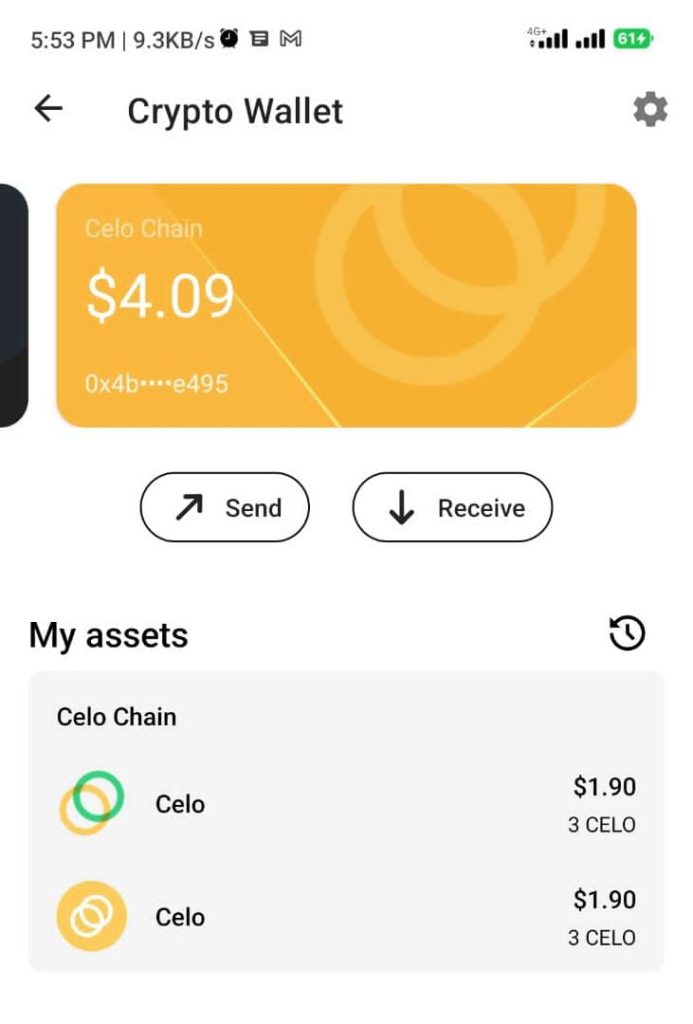 Opera crypto wallet with free $Celo