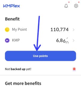 How to withdraw KMPlex points