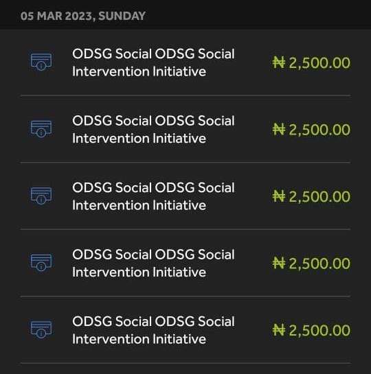 ODSG social initiative Free 2500 naira