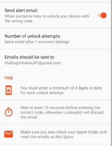 How to set up lock watch thief Finder app 