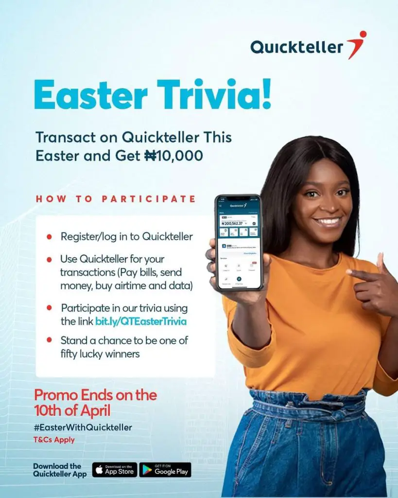 Quickteller Easter Trivia promo