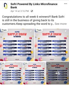 Winners of sofri raffle draw 