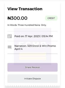 Fcmb enrol and win promo (free 300 naira) 