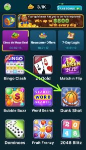 How to start playing games on pocket7 app