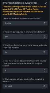How to get $10 on Binary Guardian trading website 