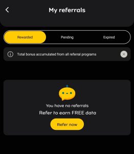 How to check total number of referrals on MyMTN app