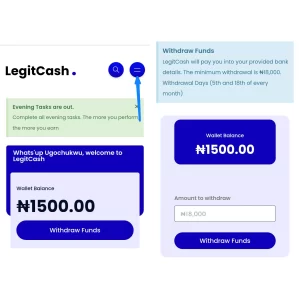 How to Withdraw from legitcash.ng