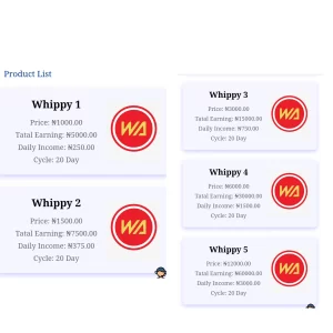 Whippy Afrik product list 